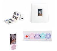 Pidynx Kit d'accessoires compatible avec Fujifilm Mini 13, album photo de grande capacité et clips photo floraux pour impressions instantanées d'appareil photo, blanc