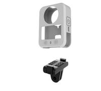 Pidynx Kits pour DJI OSMO 360 Camera Housse de protection en silicone + Base magnétique à dégagement rapide - Ajustement parfait, antichoc et étanche, design antidérapant (gris)