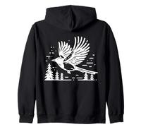 Pie-Bavarde Linéaire Observateur Oiseaux Sweat à Capuche