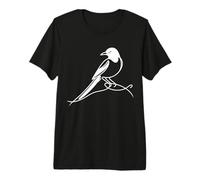 Pie-bavarde Linéaire Ornithologue T-Shirt Haut de Gamme