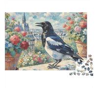 Pie Bavarde Puzzle 1000 Pièces Jeu de Puzzle 1000 Pièces Jardin Terrasse Détente Décoration Cadeau Adultes 52x38cm/1000pcs