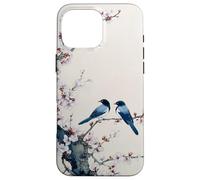 Pie Oiseaux sur Branche de Fleurs de Prunier, Art Asiatique à l'encre lavée Coque pour iPhone 16 Pro Max