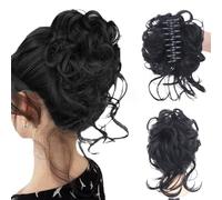 Pièce à cheveux bouclé Bun, fibre synthétique Fibre pun-pun Clip Coille, Piece de cheveux en désordre naturel