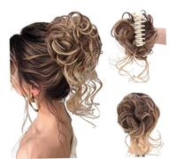 Piece à cheveux bouclé en chignon, fibre synthétique Clippe à cheveux en pignon désordonné, Clip de griffe de chignon en désordre naturel
