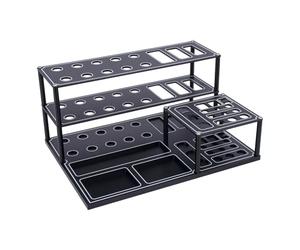 PièCe Accessoire Rc pour 29 Trous Support Rangement Réparation Hexagonal Croisé Modèle RC Bricolage Tournevis À Outils en Alliage D'aluminium(Black)