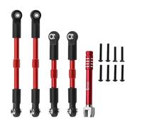 PièCe Accessoire Rc pour Arrma pour Gorgon 4X2 pour Vorteks 2Wd Fury Mega 550 Tremblement 1/10 Tendeurs en Métal Maillons Cambrure Jeu D'orteils Pièces Mise À Niveau Liaison(Red)