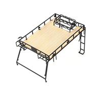 PièCe Accessoire Rc pour Camel Cup pour Range pour Rover pour Pickup D90 Jingchuang D110 1/10 pour Porte-Bagages Toit en Métal Accessoires sur Chenilles RC(Type4)
