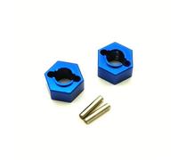 PièCe Accessoire Rc pour Losi pour Mini-T 2.0 pour Mini-B LOS212011 : 2 Hexagones Roue Aluminium avec Goupille Pièces Rechange pour Voiture Télécommandée(Blue)