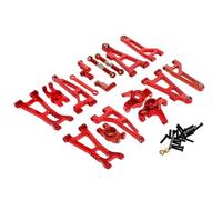 PièCe Accessoire Rc pour MJX pour Hyper Go 16207 16208 16209 16210 H16 Bras Inférieurs Avant Métal Kit Bloc Liaison Direction Mise À Niveau des Moyeux Arrière(Red)