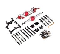 PièCe Accessoire Rc pour MN 99s Modèle Kit D'amortisseurs Biellettes Direction en Métal pour Essieu Avant Et Arrière Deuxième Génération Mise À Niveau Voiture RC(Silver Black)