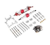 PièCe Accessoire Rc pour MN 99s Modèle Kit D'amortisseurs Biellettes Direction en Métal pour Essieu Avant Et Arrière Deuxième Génération Mise À Niveau Voiture RC(Silver)