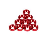 PièCe Accessoire Rc pour Scx10 pour Trx4 Shafty Moa 1/10 Rondelles Fraisées Anodisées M3 en Alliage D'aluminium Châssis sur Chenilles RC Pare-Chocs Barre Taureau(Red)
