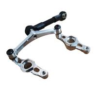 PièCe Accessoire Rc pour Tamiya pour TT-02 1/10 Bras Direction À Manivelle en Aluminium CNC avec Pont Pièce Mise Niveau Voiture RC Rechange Décoratives Modèles Jouets(Silver)