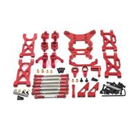 PièCe Accessoire Rc pour WLtoys 104001 104002 1/10 Ensemble Vulnérable Mise À Niveau en Métal Remplacement Pièces Voiture RC Accessoires Télécommande(Red)