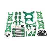PièCe Accessoire Rc pour WLtoys 104001 104002 1/10 Ensemble Vulnérable Mise À Niveau en Métal Remplacement Pièces Voiture RC Accessoires Télécommande(Green)