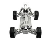 PièCe Accessoire Rc pour WLtoys 144010 144001 02 1/14 Châssis Métallique Pare-Chocs Avant Amortisseurs Support D'amortisseur Aileron Arrière Roue Bras Servo Voiture RC(Silver)