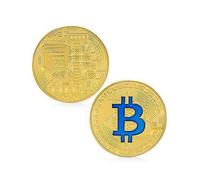 Piece Bitcoin Dorée A L Or Fin 24 Carat.