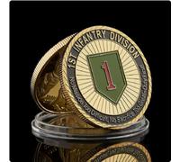 Pièce commémorative 1775 Défi des États-Unis Armée Militaire 1ère Division d'infanterie Grand Devoir Soldat Honneur Plaqué Or Collection de pièces de Valeur