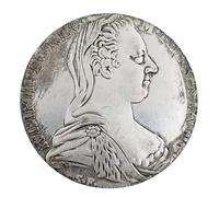 Pièce commémorative 45 mm - Noyau en cuivre plaqué Argent, Motif Portrait Historique, 4,5 x 0,3 cm