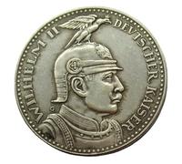 Pièce commémorative Allemande de 5 Mark de 1913, réplique en cuivre plaqué Argent de l'empereur Guillaume II