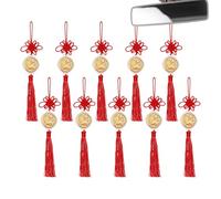 Pièce commémorative Bijoux | Lot de 10 pièces commémoratives portables dorées | Décoration de voiture du Nouvel An chinois, pour voitures, sacs, vitrines, maison, école, bureaux, cafés, bibliothèques