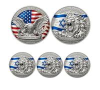 Pièce commémorative Bouclier de Juda, Pièce de défi chrétienne Lion de Juda, Jeton de foi Force et Honneur, Jeton commémoratif religieux, Cadeaux inspirants pour guerriers religieux (3Pcs 05#)