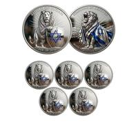 Pièce commémorative Bouclier de Juda, Pièce de défi chrétienne Lion de Juda, Jeton de foi Force et Honneur, Jeton commémoratif religieux, Cadeaux inspirants pour guerriers religieux (5Pcs 01#)