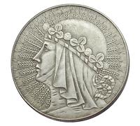 Pièce commémorative de 10 zlotys Polonaise 1932-1933, réplique en cuivre plaqué Argent