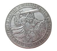 Pièce commémorative de Guerrier Fantastique, Armure de héros de Style médiéval avec épée et Bouclier, réplique de pièce en cuivre Antique, pièce de Collection Vintage pour Exposition ou Collection de