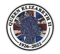 Pièce commémorative de la Reine Élisabeth II - 1926-2022, pièce en Fer avec Motif Union Jack et Silhouette de Couronne Scintillante, pièce commémorative Britannique pour collectionneurs et Exposition