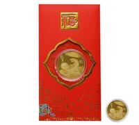 Pièce commémorative de l'année du serpent 2025,pièce commémorative de l'année du serpent - Pièce souvenir chinoise | Pièce de serpent du Nouvel An chinois avec paquet rouge pour , adultes et amis
