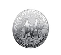 Pièce commémorative de monnaie numérique M Design, pièce de collection en fer plaqué argent de style moderne avec motif de circuit inspiré de la cryptographie, pièce de réplique futuriste pour la bloc