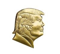 Pièce commémorative Donald Trump : Sculpture de tête plaquée Or 3D, médaille en métal gaufré