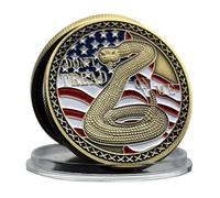 Pièce commémorative « Don't Tread on Me » de la Constitution américaine The Second Amendment - Cadeau de collection de pièces de monnaie Cobra Challenge