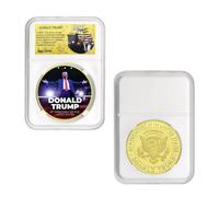 Pièce commémorative du 47e président des États-Unis Donald Trump médaille en métal pièce de défi de la Victoire avec Coque de Protection Collection