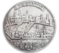 Pièce commémorative du Paysage Urbain Suisse de Bâle, pièce de Collection en cuivre plaqué Argent de Style Antique avec Motif de Ville médiévale Historique et Architecture détaillée, réplique Vintage