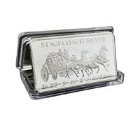 Pièce commémorative en Argent Stagecoach, réplique rectangulaire en Fer avec Motif de calèche et Slogan Frontier, pièce plaquée de Style Antique pour Exposition ou Collection de Style Western