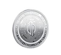 Pièce commémorative en monnaie numérique, réplique en fer argenté avec motifs et éléments textuels inspirés des circuits imprimés, pièce de collection de style crypto pour exposition ou collection pou