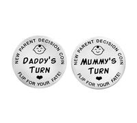 Pièce commémorative humoristique pour les nouveaux parents - Jeton à double face avec motif « Tour de papa » et « Tour de maman », pièce humoristique pour les choix de soins pour bébé et les moments d