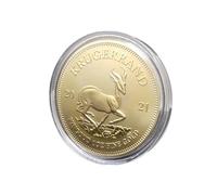 Pièce commémorative Krugerrand, pièce plaquée or sud-africaine 2024 avec motif d'antilope Springbok, pièce de collection pour un souvenir historique et une décoration élégante, réplique d'une pièce Kr