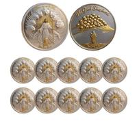 Pièce commémorative « Le Seigneur est un guerrier » - Foi et Victoire, Pièce de défi de l’Archange Michel, Jeton religieux de collection, Cadeau catholique inspirant pour collectionneurs (10Pcs 03#)