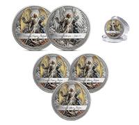 Pièce commémorative « Le Seigneur est un guerrier » - Foi et Victoire, Pièce de défi de l’Archange Michel, Jeton religieux de collection, Cadeau catholique inspirant pour collectionneurs (3Pcs 02#)