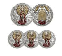 Pièce commémorative « Le Seigneur est un guerrier » - Foi et Victoire, Pièce de défi de l’Archange Michel, Jeton religieux de collection, Cadeau catholique inspirant pour collectionneurs (3Pcs 01#)