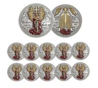 Pièce commémorative « Le Seigneur est un guerrier » - Foi et Victoire, Pièce de défi de l’Archange Michel, Jeton religieux de collection, Cadeau catholique inspirant pour collectionneurs (10Pcs 01#)