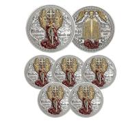 Pièce commémorative « Le Seigneur est un guerrier » - Foi et Victoire, Pièce de défi de l’Archange Michel, Jeton religieux de collection, Cadeau catholique inspirant pour collectionneurs (5Pcs 01#)