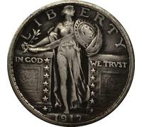 Pièce commémorative « Libertés Debout » de 1917, pièce de Collection en cuivre plaqué Argent de Style Antique, réplique Historique détaillée avec Inscription « Libertés » et étoiles, pièce de 4 cm au