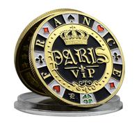 Pièce commémorative Paris VIP en métal Texas Hold 'em Card Guard Lucky Casino Chip Challenge Coin