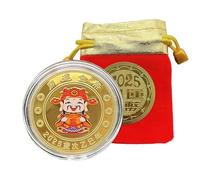 Pièce commémorative, pièce de trésor | Pièce de défi de Chinoise du Dieu de la Richesse - Pièce Porte-Bonheur Ronde, pièce de Monnaie de l'année du Serpent 2025, métal pour collectionneur