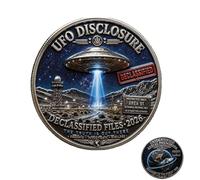 Pièce commémorative « Révélation des OVNIs 2026 », Jeton « La vérité est ailleurs », Pièce de défi « Zone 51 / UAP », Pièce de défi Double Face « Dossiers Spatiaux » (1pc)