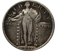 Pièce commémorative « Statues de la Libert頻 de 1917, pièce de Collection en cuivre plaqué Argent de Style Antique, avec Motif Historique des Statues de la Liberté et Inscription « in God We Trust »,